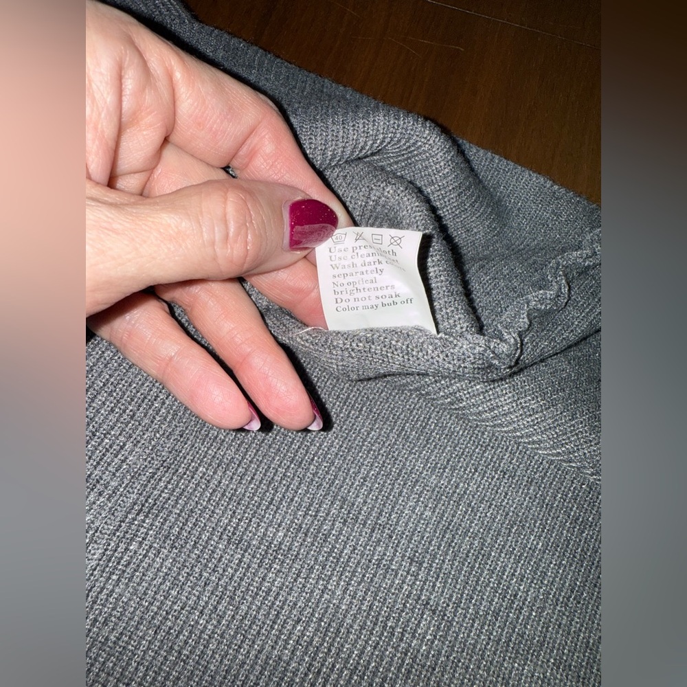 Elegant Gray Turtleneck Sweater Dress - Picture 13 of 13